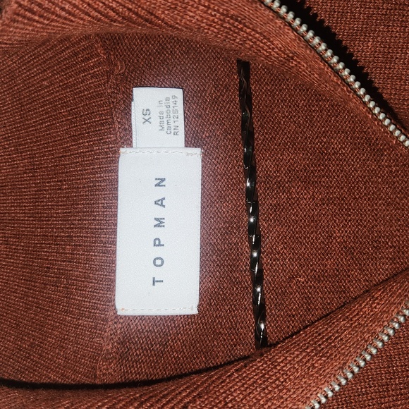 TOPMAN RUST QUARTER ZIP. SWEATER FOR MEN - Picture 5 of 6